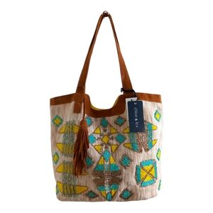 NWT Chloe & Lex Tuscany Style Beaded Tote